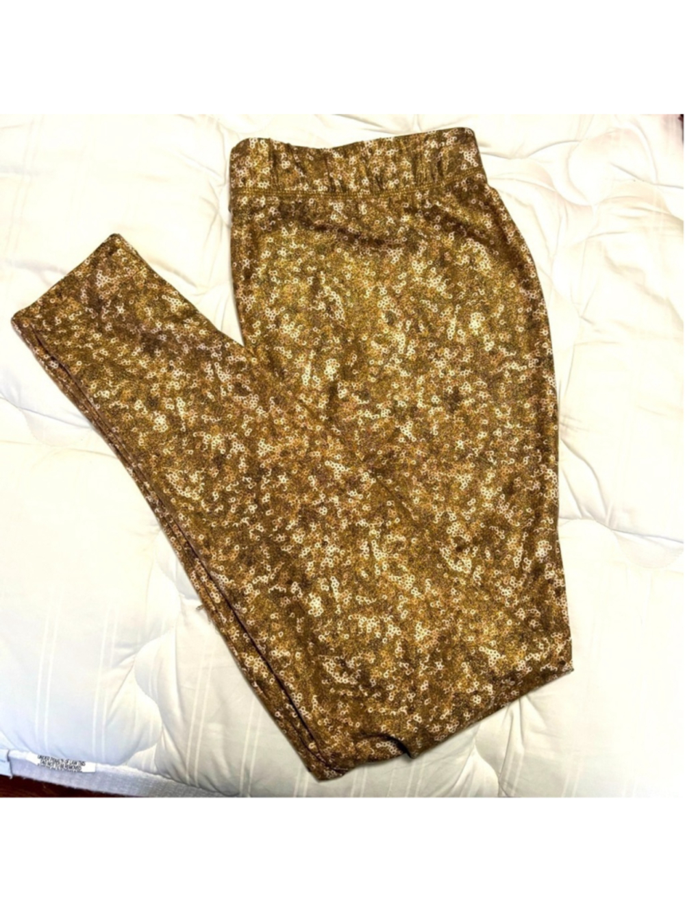 LIVI ACTIVE LEGGINGS 14/16 GOLD, SILVER AND WHITE SHIMMER EXCELLENT CONDITION